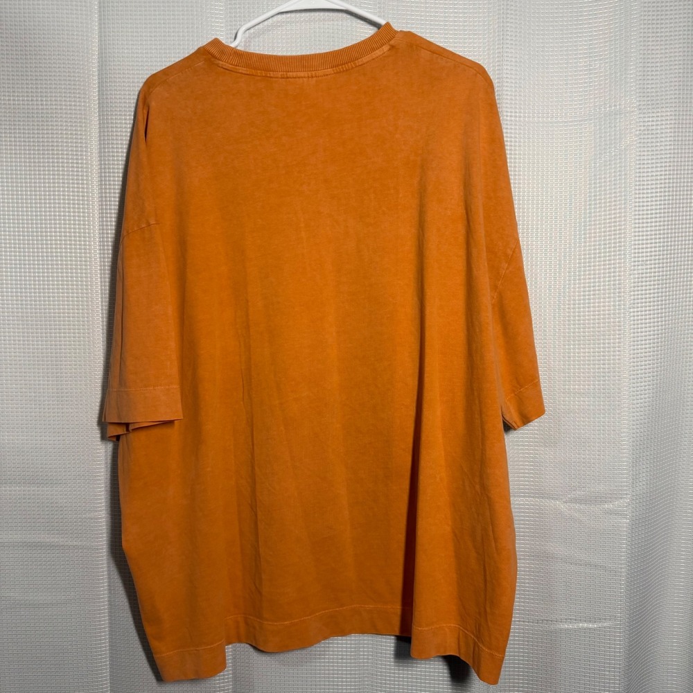 Reclaimed Vintage Graphic T-Shirt Large Orange Acid Wash Oversized Tee - Picture 2 of 4